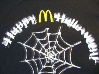 McDonalds T Shirt T Shirt Halloween Spider Web Short Sleeve SZ 38 40 