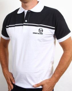 Sergio Tacchini 80s McEnroe New Young Line Polo Shirt White/Navy Small 