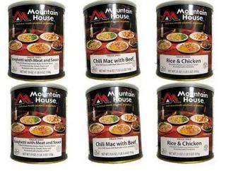 cans of Mountain House Freeze Dried food Entree variety case