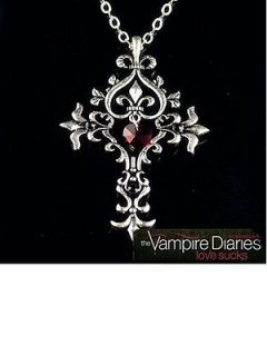   Diaries Vintage unique Red Sacred Heart Crystal cross necklace pendant