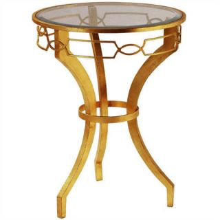 Gold Leaf/Beveled Glass Neo Classical Side Table