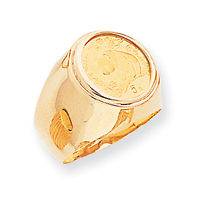 mens gold coin ring in Mens Jewelry