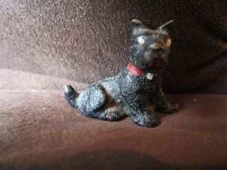 Vintage Cast iron lead scottie terrier dog black 45 mm long