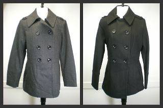 New Michael Kors Womens Wool Pea Coat Jacket Black Gray S M L XL