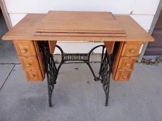 Antique Singer Oak Treadle Sewing Machine Cabinet