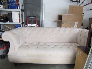Ivory Tufted Couch Sofa