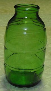 VINTAGE MICKEYS MALT LIQUOR GREEN GLASS BARREL BOTTLE