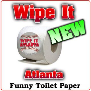 New Roll Atlanta Baseball Sports Funny Gag Prank Party Joker Toilet 