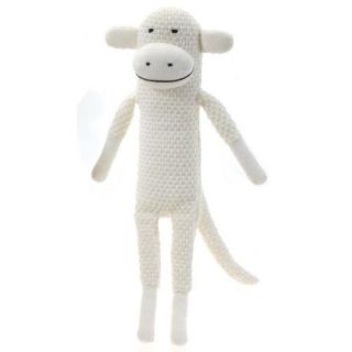 Paul Frank Julius Knitted White Sock Monkey Plush Doll Toy