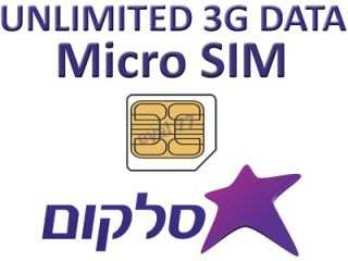 Israel Cellcom UNLIMITED 3G Israeli Prepaid Micro SIM