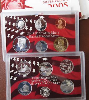 2005 S US Mint Silver Proof Set   11 Coin Set   CAMEO PROOFS LOOK