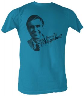 Mr. Mister Rogers T shirt Wont You Be Adult Blue Tee Shirt