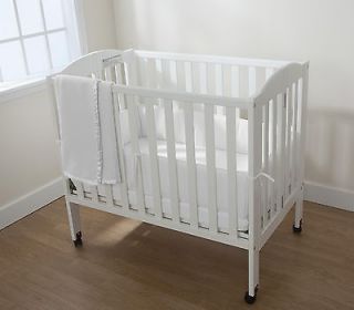 Piece Cotton Percale Porta (Mini) Crib Set   WHITE