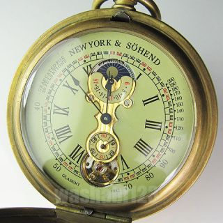 Antique Double Cover 100% Brass Mechanical Pocket Watch