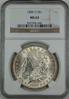 1888 O Morgan Silver Dollar Coin, NGC MS 63