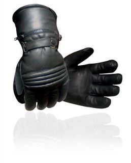 New Cowhide Leather Winter Classic Motorcycle Gloves Motorbike Black 