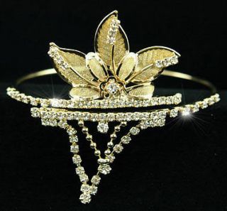 Bridal Flower Gold Plate Upper Arm Bracelet Armlet A016