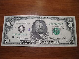 1969 50 dollar bill (printed in San Francisco)