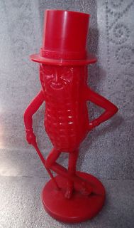 old red plastic Planters Mr Peanut advertising bank