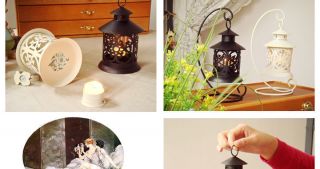 Morocco Vtg Style Hollow Dangle Metal Candle Desk Lamp Wedding Bar 