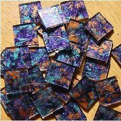   Copper Van Gogh Mosaic Glass Tiles   Square Diamond or Triangle