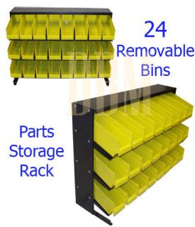   Rack Storage Shelf Organizer Bench Top With 24 Removable Bins