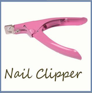 UPDATED NAIL CLIPPERS ACRYLIC CUTTER TIPS MANICURE UV GEL PINK BRAND 