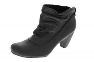   Cole NEW Music Note Black Slouched Ankle Boots Booties Heels Shoes 7.5