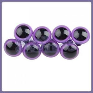 Purple Plastic Eyes for Plush Bear Toy w/ Washer 12mm