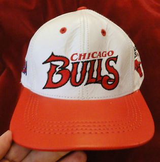 NBA Chicago Bulls flat bill snapback hat cap all leather tags licensed