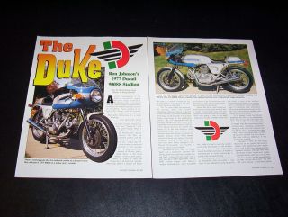 1977 DUCATI 900SS STALLION MOTORCYCLE ARTICLE FREE SHIP