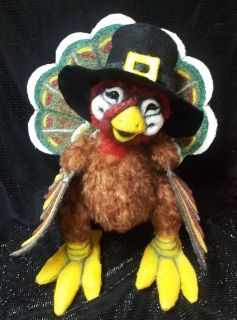   of a Kind OOAK Mohair Thanksgiving Fall Turkey Bear Artist JudyBauer