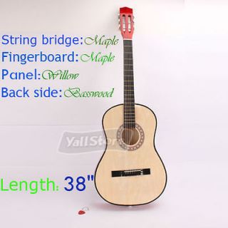 NEW 38 Acoustic Guitar 6 String Natural Color + Pick