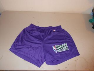   Bucks Basketball Shorts 90s NBA Athletic Champion Nylon Mens L