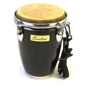 New Santini Black African Drum Mini Conga Drums   8 Head, 11.5 Tall