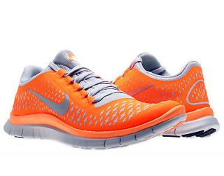 Nike Free 3.0 V4 Mens Total Orange Neon/Silver Mens Running Shoes 
