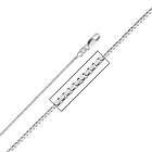   ITALY 5mm Box Link Chain 9x7x4mm Nugget w 2mm Diamond Necklace