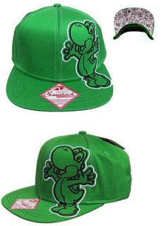 Nintendo Super Mario Bros Yoshi Flatbill Snapback Baseball Cap Hat 