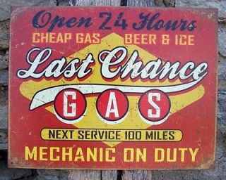 Retro Sign Ad Antique Style Basement Garage Picture Gas Pump Station 