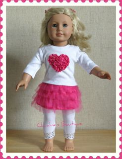   , White Top & White Leggings Outfit fits American Girl & 18 Dolls