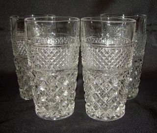 Vtg Anchor Hocking Wexford 5.5 5 1/2 Glass Beverage Tumblers~Set of 