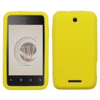 Yellow Rubber SILICONE Skin Soft Gel Case Phone Cover for Cricket ZTE 