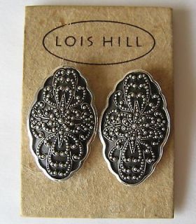   HILL 925 STERLING SILVER VINTAGE LARGE GRANULATED CLIP ON EARRINGS