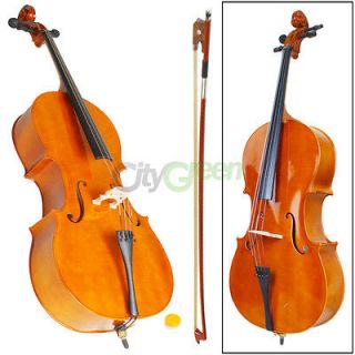 High quality Cello 4/4 bass wood Natural Color +Bag+Bow+Rosin+Bridge