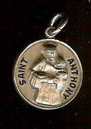 Sterling Silver St.Anthony of Padua W/Baby Jesus Stampd Chapel 3/4 