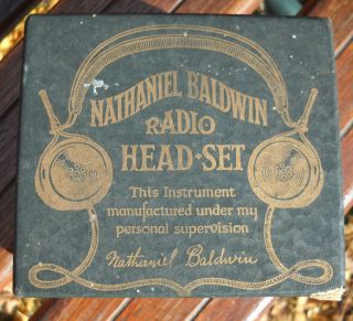   Nathaniel Baldwin Radio Head Set Type C Box Only Crystal Vintage