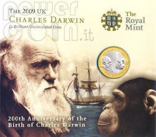DARWIN Charles 200th Anniversary BU Coin Pack £2 UK Royal Mint 2009