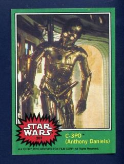 1977 STAR WARS C 3PO ANTHONY DANIELS #207 ERROR 