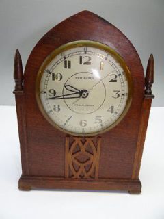   Wood Wooden New Haven Clock Co Devere 1939 Electric Mantle Clock NR