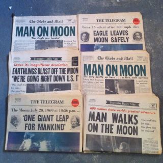July 21, 1969 Man On The Moon Original Newspapers